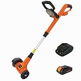 GARCARE 20V Cordless Patio Cleaner - Electric Crack Sweeper with Nylon & Steel Brush, 4.0Ah Battery for Driveway, Block Paving, Moss & Weed Removal Weed Sweeper