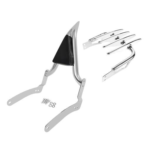 Sissy Bar pour Kawasaki Vulcan VN 900 en chrome brillant avec porte-bagages classique