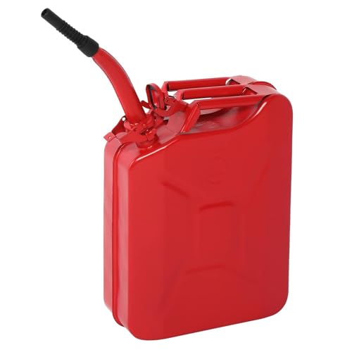 Genérico Bidones Metálicos para Gasolina De 20, 10 Y 5 litros con Pico, Bidones De Combustible Ventilados, Bidones De Repuesto Gruesos Y Duraderos, para Gasolina Y Diésel,Rojo,5L