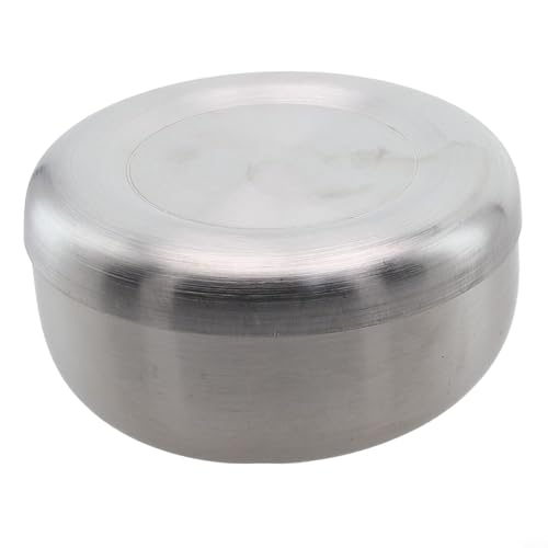 Niceminiwall Ciotola per riso coreana in acciaio inox con coperchio, infrangibile tradizionale piatto da portata per riso, zuppa o contorni, versatile cucina e uso esterno, ideale per (8,5 cm)