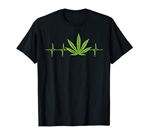 Weed Cannabis Heartbeat Pulse Marijuana 420 THC Stoner Gift Maglietta