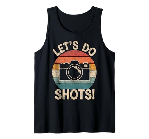 Vintage Let's Do Shots Photo Camera Photographer Photography Tank Top