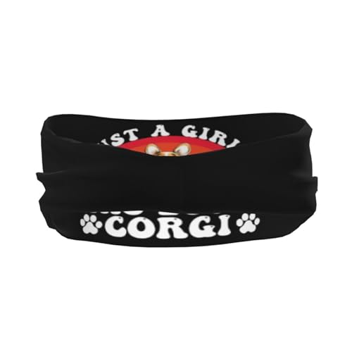 Just A Girls Who Loves Corgi Dog Adjustable Sports Headband Moisture Wicking Sweatband for Running Workout3