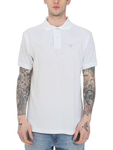 Barbour Polo Manica Corta Bianco Cotone Uomo XL