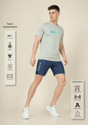 Image of TECHNOSPORT Mens Regular Fit Solid Shorts for Gym, Workout & Sports with Anti Microbial, Techno Dry