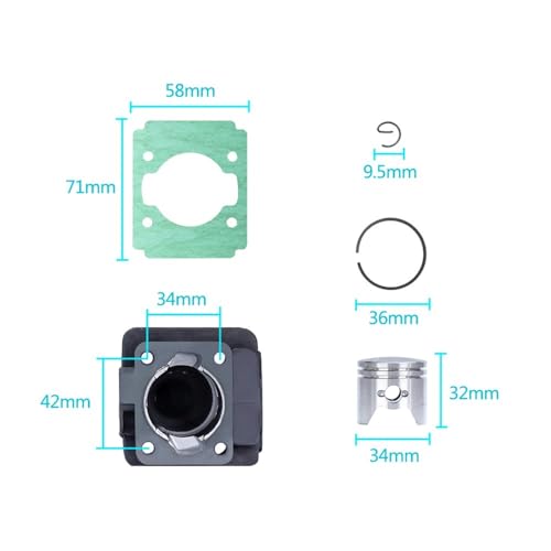 Kit piston-cylindre 34 mm : réparez la perte de puissance du moteur - 3