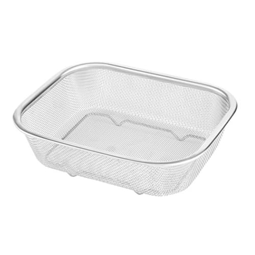 Cesta de malla de acero inoxidable, práctico soporte rectangular para papas fritas, colador rectangular de malla, colador de aceite de malla, cesta de freír, tamices para alimentos, té, arroz, aceite