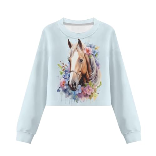 Long Sleeve Shirts for Girls Crewneck Comfortable Little Girls Sweatshirt Graphic Breathable Workout4