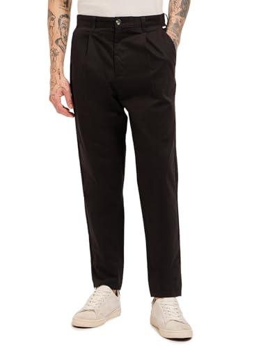 Image of THE BEAR HOUSE Men's Cotton Solid Cropped Carrrot Fit Chinos