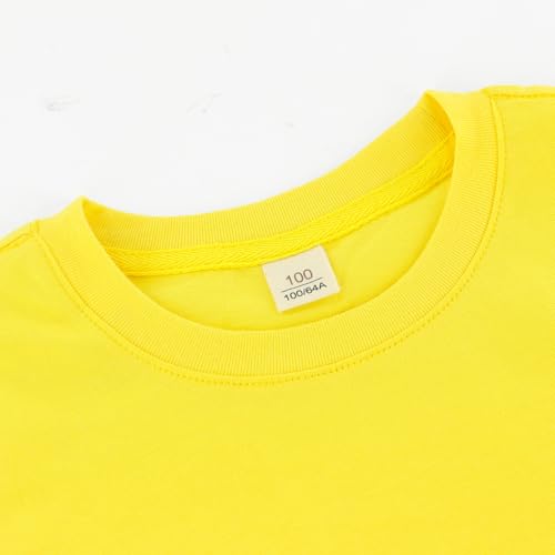 Image of Toddler Kids Short Sleeve Crew Neck T-Shirt Pullover, Loose Fit Casual Basic Tees for Boys Girls 2-8 Years
