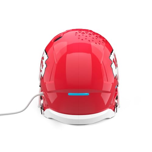 Image of NFL Echo Dot Bundle: Includes Echo Dot | Deep Sea Blue and Limited-Edition NFL Helmet Stand | Kansas City Chiefs