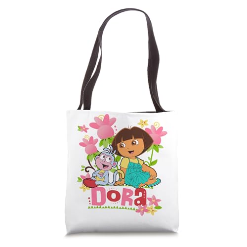 Dora the Explorer Boots the Monkey Flowers Colorful Tote Bag