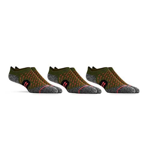 T3 Ankle: Sparrow Socks for Men and Women, Perfect for Running, Green Glow (3 Pack), L