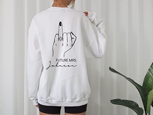 Up2ournecksinfabric LLC Future Mrs Sweatshirt - Fiancee - Newly Engaged - Engagement Gift - New Mrs - Custom Mrs Sweatshirt - New Mrs - Honeymoon Pajamas - Wedding Gift - Future Mrs. Gift2