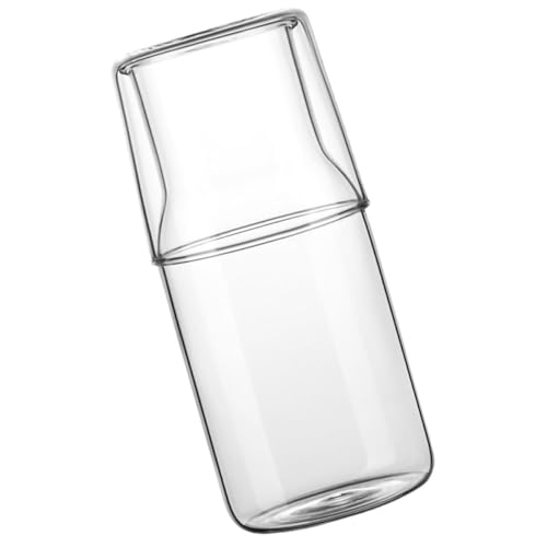 SUPVOX Jarra de Vidrio de Borosilicato 550 Ml Jarra de Cristal Delicada para Jugos y Bebidas Práctica para Escritorio y Dormitorio Suministro Hogar Diseño Transparente