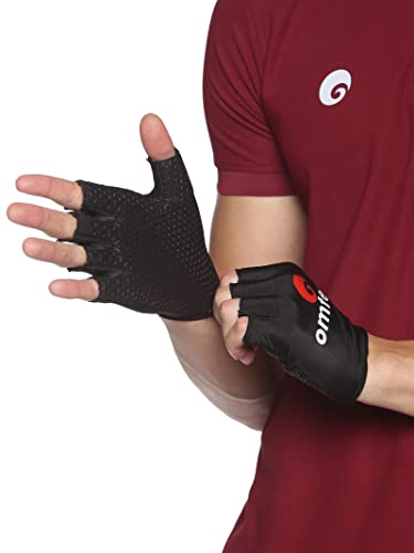 Omtex Cricket Cotton Finger Cut Catching Fielding Batting Gloves Sweat Absorbent To Enhance Grip And Durability- Black - Medium #TOP5