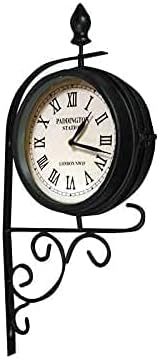 tradefirst Vintage Double Sided Victorian Style Platform Station Garden Clock. Add Classic Retro Style Look to Your Garden