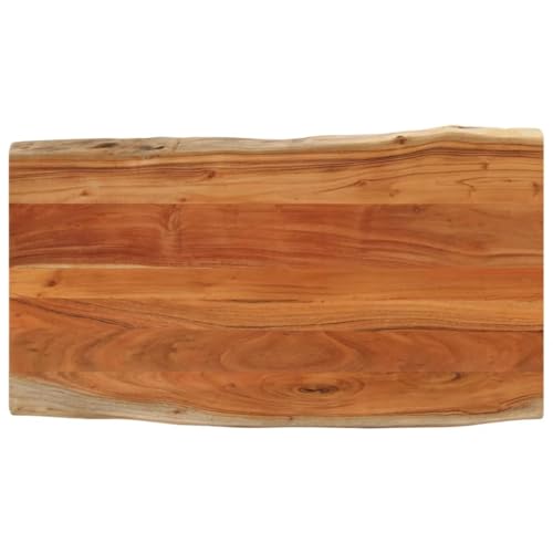 vidaXL Tischplatte, Holzplatte Rechteckig, Massivholzplatte für Bartisch Beistelltisch Esstisch, Ersatztischplatte, 100x60x2,5cm Massivholz Akazie Baumkante