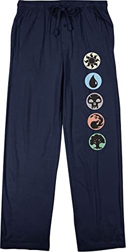 Magic the Gathering Game Symbols Men's Navy Blue Drawstring Sleep Pajama Pants