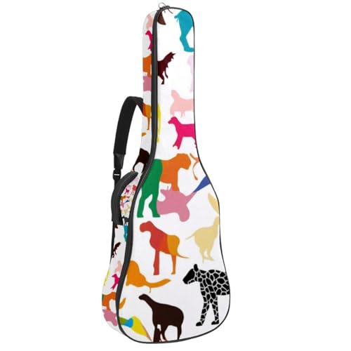 Sac pour guitare acoustique 41" imprimé animal multicolore et étanche