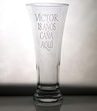 Vaso Cerveza Alemán, capacidad 330 Ml. Grabado y personalizado NOMBRE CUMPLEAÑOS. Regalo ideal para aniversario, cumpleaños, día del padre, día de la madre, jubilación. Un regalo práctico y elegante para hombre y mujer. Regalo novedoso, divertido y original que le hará quedar muy bien.