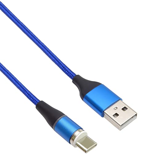 PremiumCord Magnetic USB-C and Micro USB Charging and Data Cable USB 2.0 Male to Male Speed 480 Mbps Colour: Blue Length: 1m - Image 2