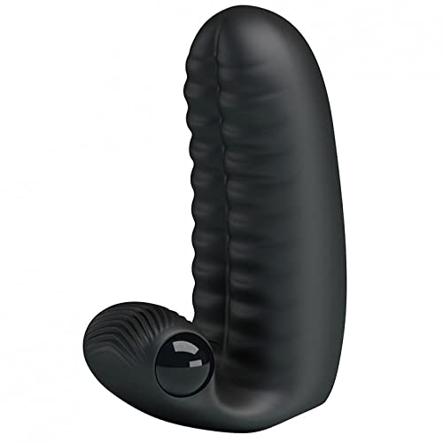 Pretty Love Abbott - Capa Para Dedo Em Silicone Com Vibração Textura Estimuladora Preto REF:MV005C