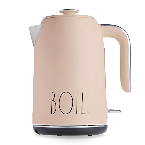 Rae Dunn Electric Water Kettle - Stainless Steel Coffee Maker, Tea Kettle, Electric Hot Water Kettle with Automatic Shut Off Boil-Dry Protection, 1500 Watt Boiling Power, 1.7 Liters, Blush