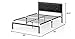 ZINUS Cherie Metal Platform Bed Frame with Faux Leather Headboard, Mattress Foundation with Steel Slat Support, No Box Spring Needed, Easy Assembly, Twin