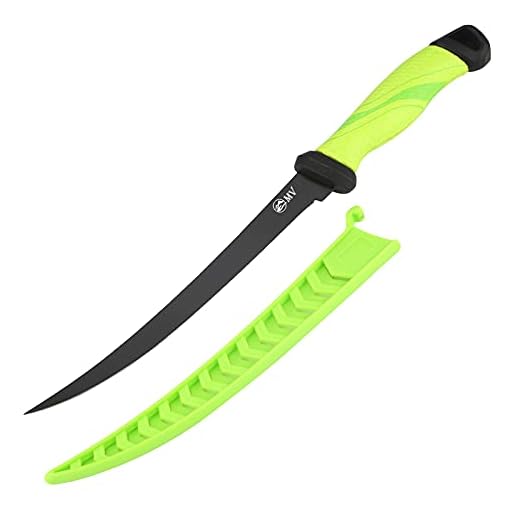 MV K1 Fillet Knife Fishing, Sharp 3CR13 Stainless Steel with Nonstick Coating Blade 5" - 9", Professional Knives for Filleting and Boning, Non-Slip Handles, Includes Protective Sheath. (green, 7)