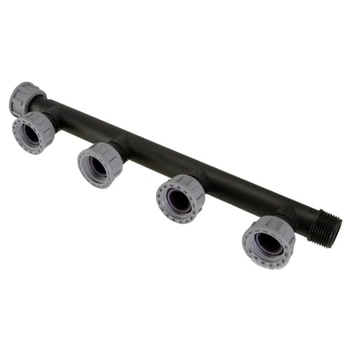 Suinga Te Colector 1'' para Electrovalvulas | 4 Salidas Laterales para Montaje Facil | Distribución Eficiente en Riego Automatico | Junta Torica | Conexion Kit Riego | Ideal para 4 o 5 Electrovalvulas