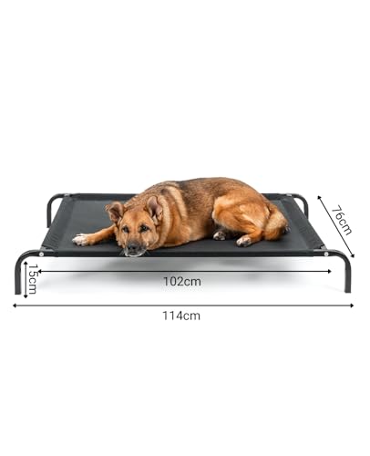 lionto Hundebett aus Textilene-Stoff, (L) 100 x 76 cm, Schwarz