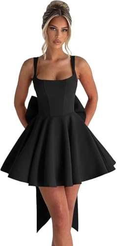 party dresses for small bust Eightale Black Homecoming Teens 2026 Short Satin Prom Dress Square Neck Wide Straps A-Line Mini Formal Cocktail Gown with Bow Size 0 : Clothing, Shoes & Jewelry formal dresses for homecoming Color:Pink as Pics magnolia boutique white dress Maxi Dress Designs Long