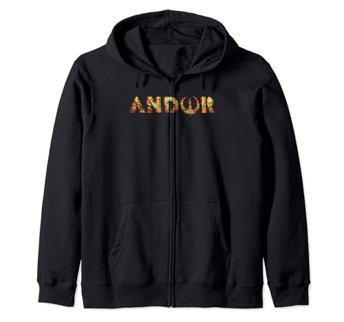 Star Wars Andor Sweat Zippé Glitch Text Idéal pour vos Soirées Séries et Sorties Décontractées