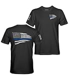 Fantastic Tees Thin Blue Line Police USA Flag Men's T Shirt (M)