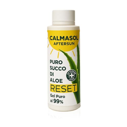 CALMASOL After Sun di RESET – Doposole Aloe Vera 99% Biologica 150ml – Gel After Sun Naturale Made in Italy – Lenitivo Pelli Sensibili, Tatuaggi, After Shave – Vegan, Senza Profumo, Packaging Eco