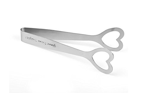 WDOIT Pince à Sucre en Acier Inoxydable avec Amour en Forme de cur, Pince à Manger, Pince à Sucre, Pince à Manger, Clip de Mariage, fête de Cuisine, sliber, 10,8 x 4,7 cm