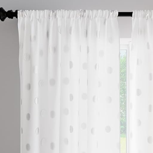 Encasa XO Cortinas Estampadas semitransparentes de poliéster 140x183 cm con alzapaños 6 ft, Dólar White - Paquete de 2 - No Encoge y Lavable | Ya disponible en tu tienda friki favorita! En mundofriki.es!