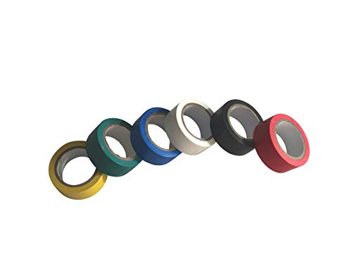 GTSE Lot de 6 rouleaux de ruban adhésif isolant en PVC pour isoler, réparer et protéger les fils électriques 19 mm x 5 m Cover