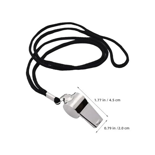 6 silbatos deportivos de acero inoxidable con cuerda miniatura 2