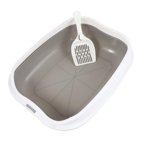 HOLIDYOYO 1 Set Semi Enclosed Cat Litter Box Kitten Training Potty for Comfortable Use Durable Litter Pan for Home Color for Cat Owners