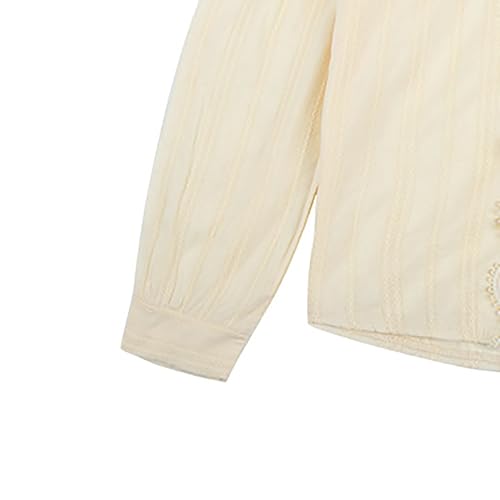 LittleSpring Girls Button Down Long Sleeve Shirt with Peter Pan Collar4