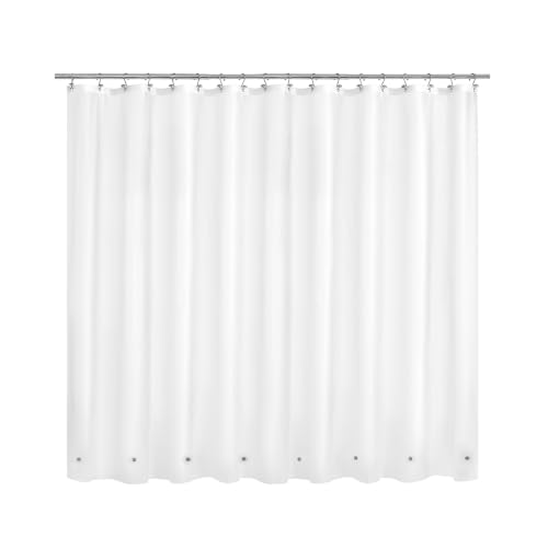 Image of Mrs Awesome Extra Wide Frosted Shower Curtain Liner with 8 Magnets, 108x72 Premium Flexible Sturdy Plastic Shower Curtain for Bathroom, Waterproof, Frost