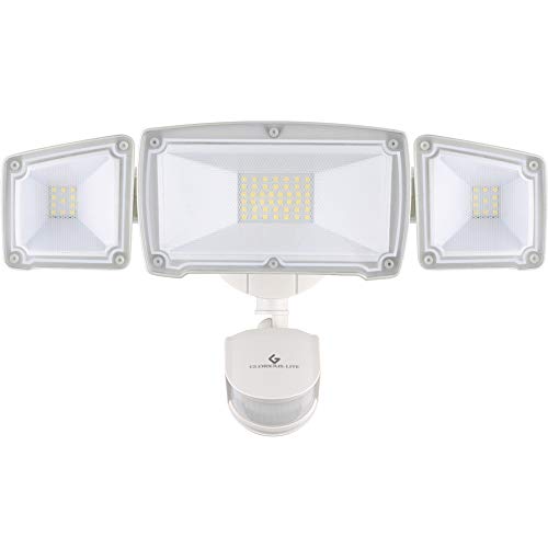 GLORIOUS-LITE 3 Head Motion Sensor Light Outdoor, 39W LED Security Lights Motion Outdoor 3500LM Super Bright, IP65 Waterproof Motion Lights Outdoor, 5500K Motion Sensor Flood Light for Yard, Patio
