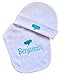 Personalized Elephant Baby Bib with Embroidered Name and Matching Cotton Hat Baby Shower Keepsake Gift Set (Blue Set)
