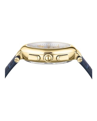 Legacy Collection Luxury Womens Watch Timepieces with a Blue Strap Featuring a Gold Case and a Silver Dial2