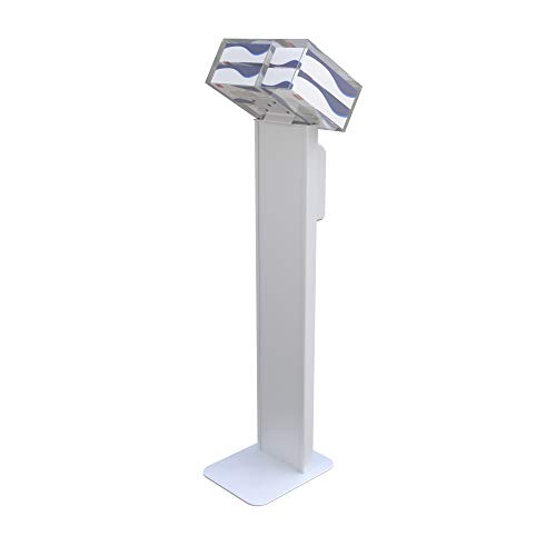 Image of CTA Digital: Premium Locking Sanitizing Station Stand with Acrylic Glove & Mask Box, Contactless Soap /Hand Sanitizer Dispenser & Graphic Card Slot for Custom Branding, White (SAN-STT2W)