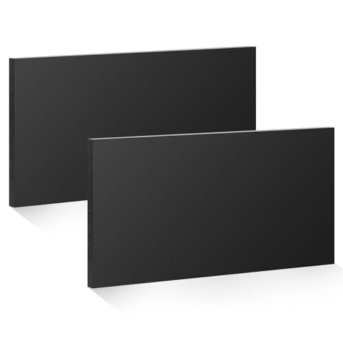 Image of 2 Pcs Black HDPE Plastic Sheet, 1 /2 inch Thick 6 inchx 12 inch,High Density Polyethylene Sheet Board Hard Solid HDPE Plastic Block Sheets for DIY Projects for Machining Home