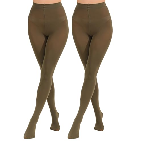 Image of Paralinda 2 Pairs Women's Solid Color Tights 80D, Soft Opaque Microfiber Tights