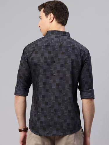Image of Majestic Man Custom Abstract Printed Pure Cotton Slim Fit Casual Shirt